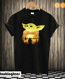 Baby Yoda Sunset T shirt