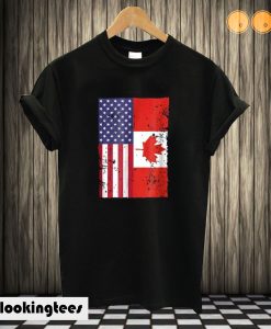 Canadian American Flag T shirt