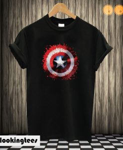 Marvel Avengers Assemble Captain America Art Shield Badge T shirt