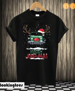 Merry Jeep Mas Funny Reindeer Jeep Driving Christmas T shirt