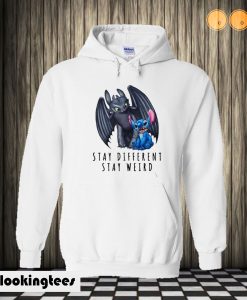 Pretty Toothless And Stitch Stay Different Stay Weird Hoodie