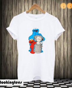 Uniqlo White Kaws X Sesame Street Graphic T shirt