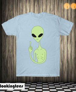 middle finger alien T shirt