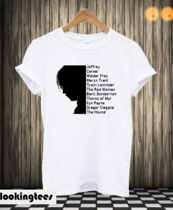 Game of Thrones Arya Stark's Kill List T shirt