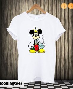 Mickey Mouse Smoking a Bong Marijuana 420 Stoner Weed T shirt