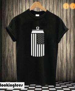 American Flag Beer Can Drinking T-shirt