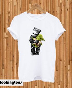 Baby Groot Hugging Yoda T-shirt