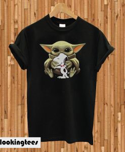 Baby Yoda Hug Snoopy T-shirt