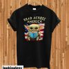 Baby Yoda Read Across America Flag T-shirt