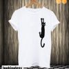 Black Cat Holding On Slim Fit T-shirt