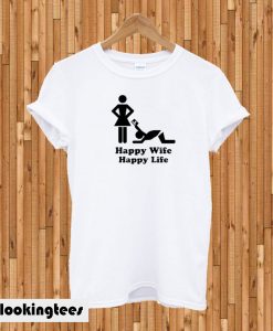 Funny Marriage Happy Wife Happy Life T-shirt