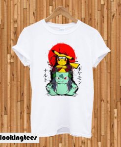 Pikachu Bulbasaur Pokemon Naruto Parody T-shirt