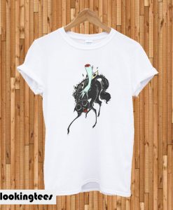 Scared Black Cat With Witch T-Shirt