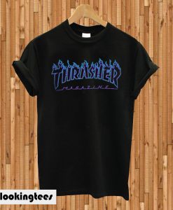 Thrasher Blue flame black T-shirt