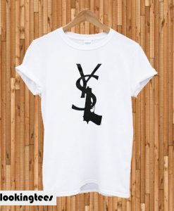 Yves Saint Laurent white gun T-shirt