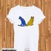 Abba Blue and Yellow Cat T-shirt