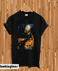 Black Cat Pumpkin Halloween T-shirt