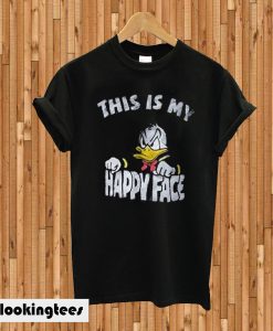 Donald Duck This Is My Happy Face Black T-shirt