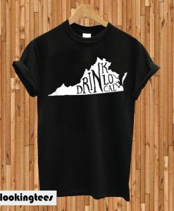 Drink Local Virginia State Outline Craft Beer T-shirt