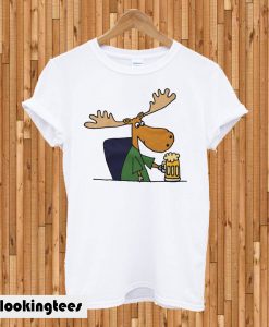 Moose drinking beer T-shirt