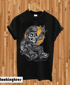 Skater Skull Boy vector T-shirt