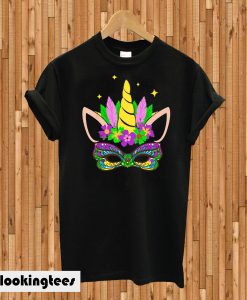 Unicorn And Mask Mardi Gras T-shirt