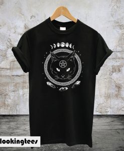 Gothic Moon Phase Witchcraft Cat T-Shirt