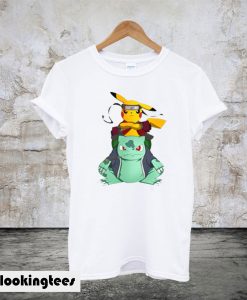 Pikachu Bulbasaur Pokemon Naruto Parody T-Shirt