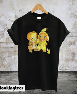 Pikachu and Pikachu Charmander pokemon T-Shirt