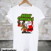 Santa And Reindeer Merry Christmas T-Shirt