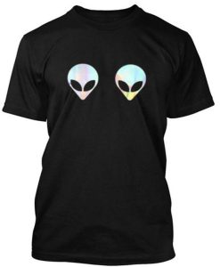 Alien On Boobs Tshirt NF