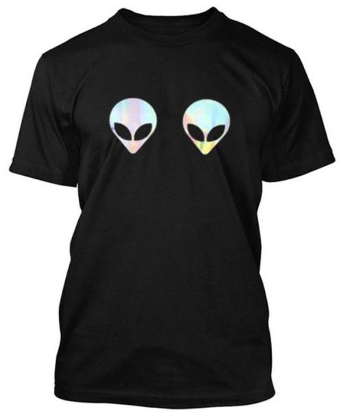 Alien On Boobs Tshirt NF