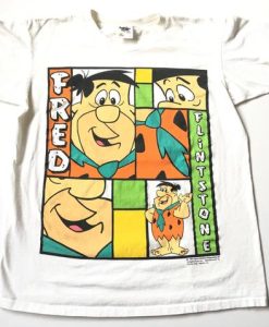 V1994 FRED FLINTSTONE Distressed Vintage T Shirt NF