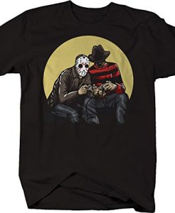 Horror Scary Movie Villains Playing Video Games t shirt NF