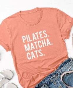 Pilates matcha cats T Shirt NF