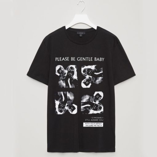 Please Be Gentle Baby Black t shirt NF