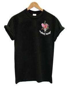 Angels Black Flowers t shirt NF