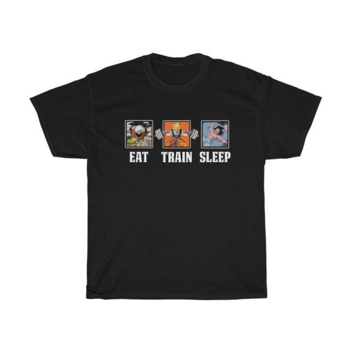 Eat, Train, Sleep Goku Lifting Unisex T Shirt NF