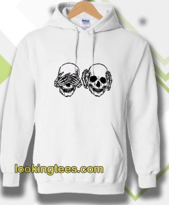 Hear See No Evil Skull Hoodie