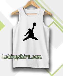 Funny Fat Air Jordan White Tanktop