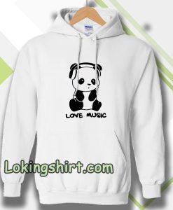 panda love music ringer Hoodie