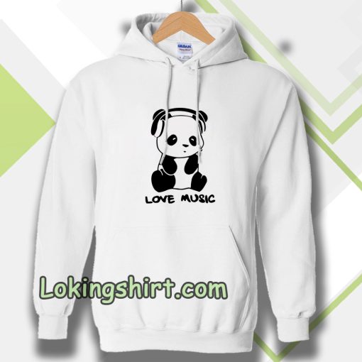 panda love music ringer Hoodie