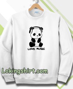 panda love music ringer Sweatshirt