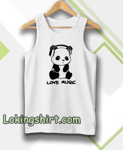 panda love music ringer Tanktop