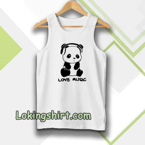 panda love music ringer Tanktop