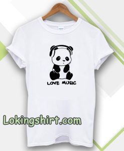 panda love music ringer Tshirt