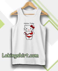 hello titty funny parody hello kitty Tanktop