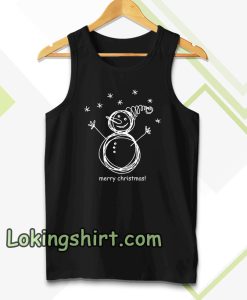 Christmas Doodle Funny Snowman Cute Tanktop