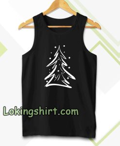 Evergreen Scribble Snow Tree Boyfriend Tee Tanktop