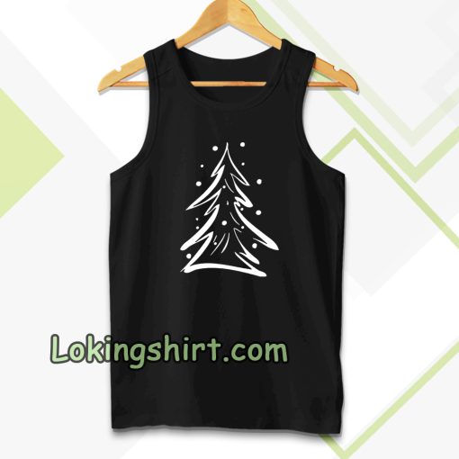 Evergreen Scribble Snow Tree Boyfriend Tee Tanktop